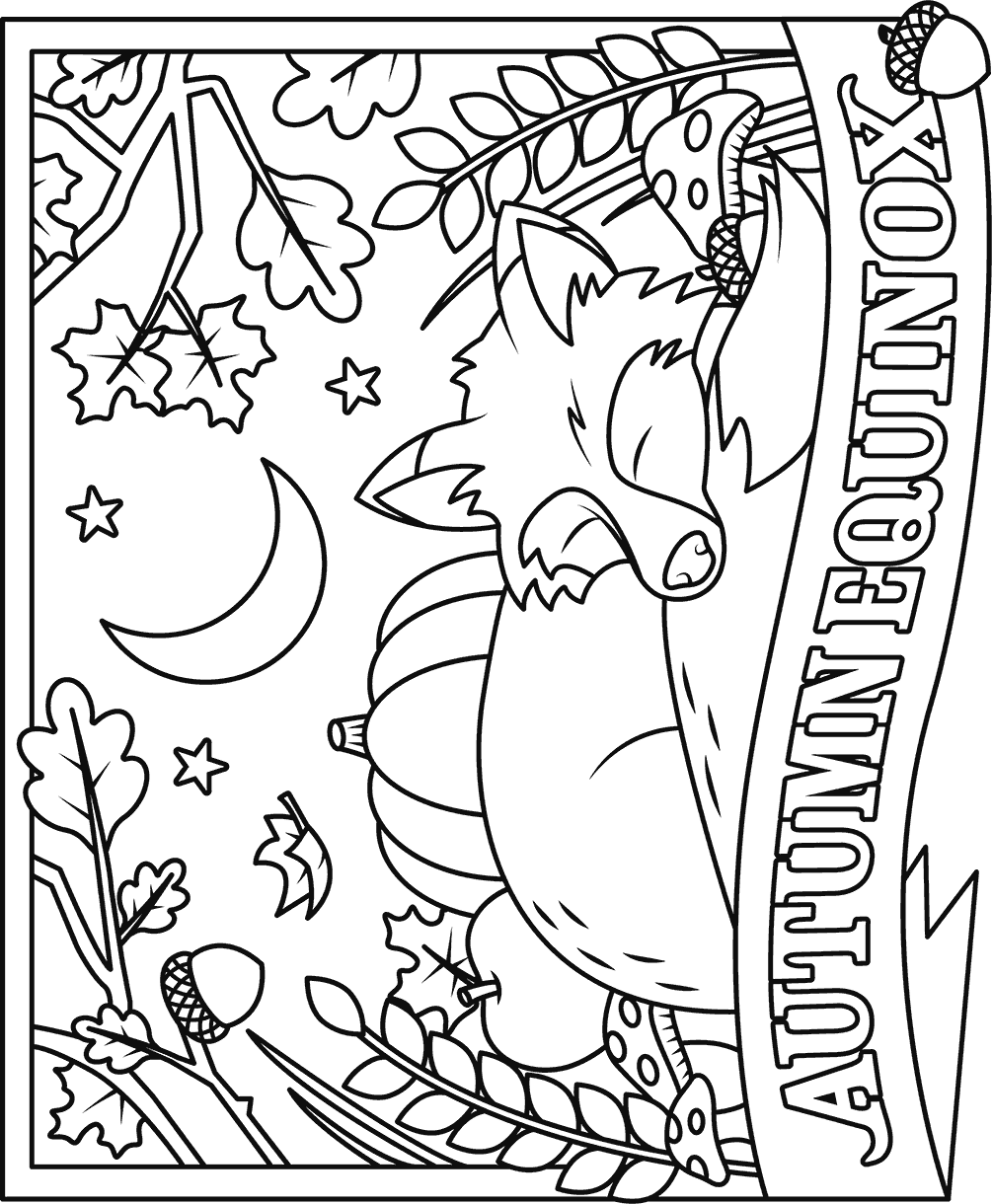 Autumnal equinox free coloring page