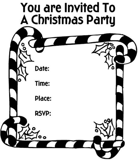 Christmas Party Invitation Candy Canes