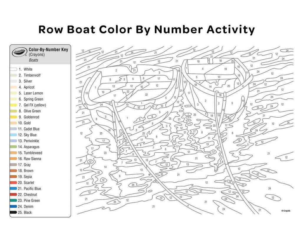 Row Boat Colour by Numbers