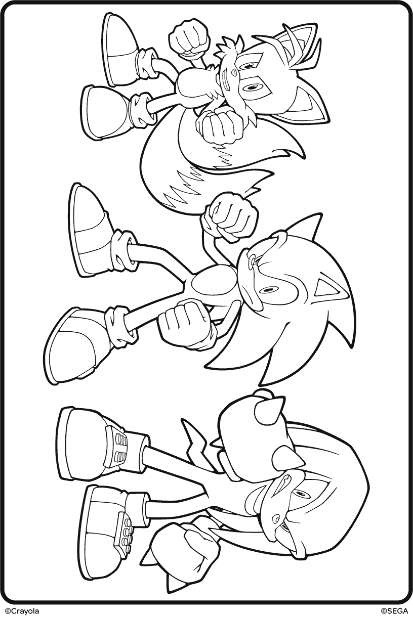 Sonic knuckles tails free coloring page