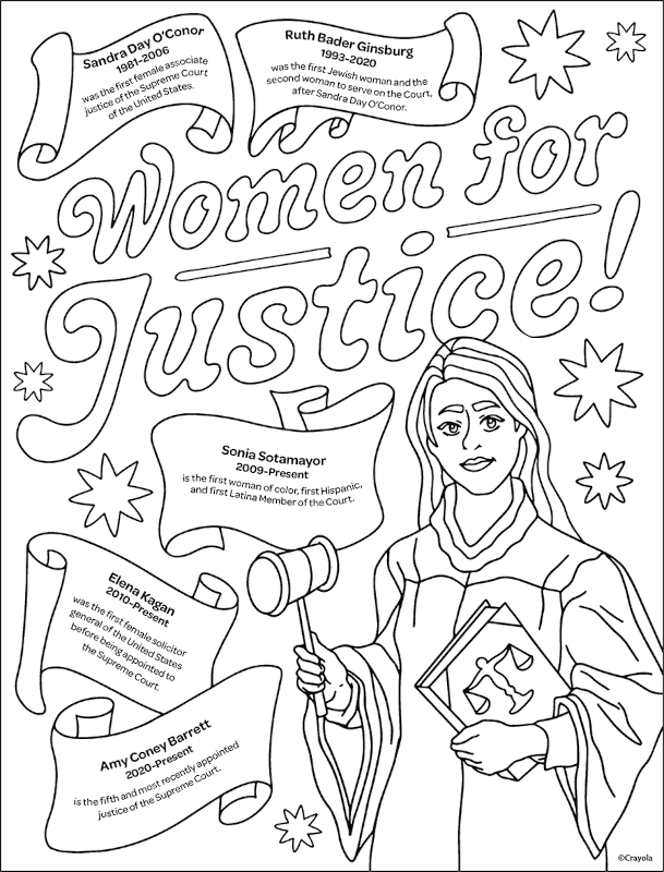 Free women supreme court justices coloring page