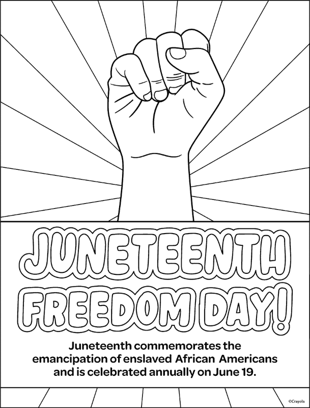 Free juneteenth freedom day coloring page black history activities for kids