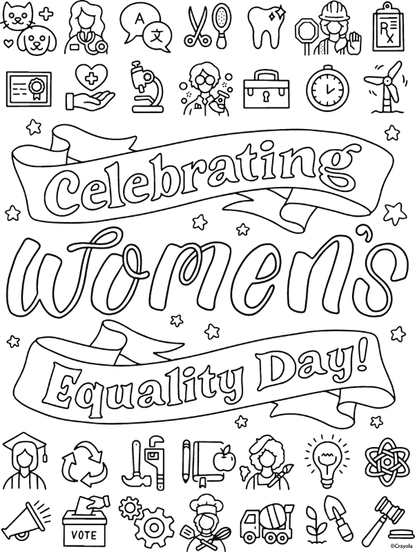 Free international womens equality day coloring page