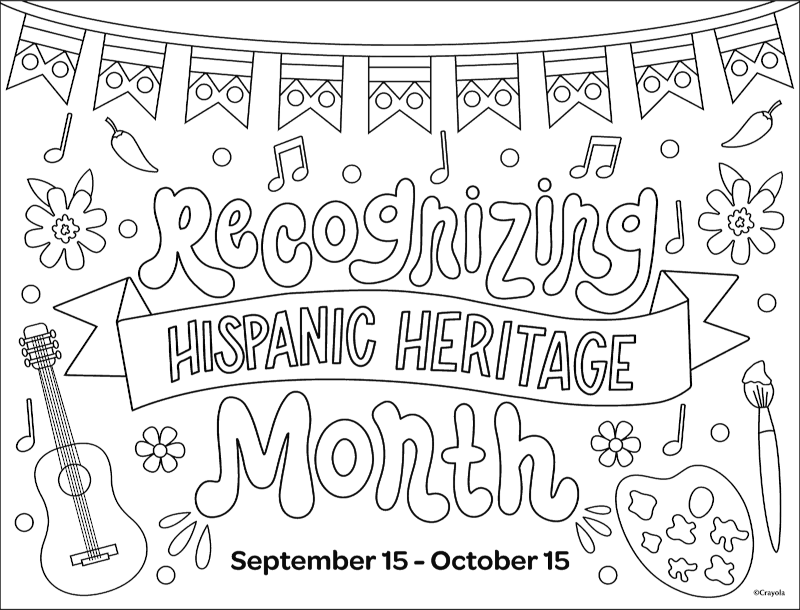 Free latinx hispanic heritage coloring page cultural activities for kids