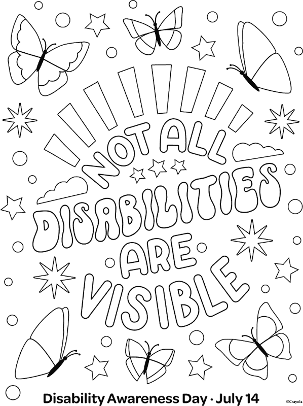 Free disability awareness day coloring page inclusivity activities for kids