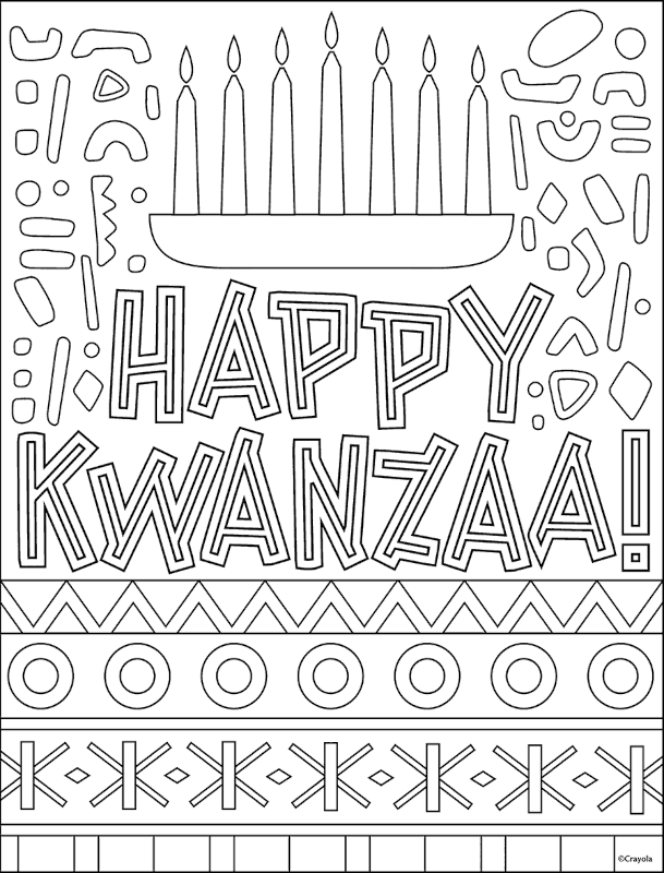 Free happy kwanzaa african holiday coloring page for kids
