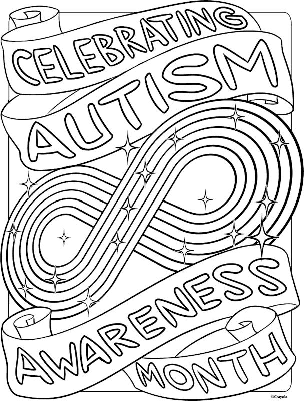 Free autism awareness coloring page