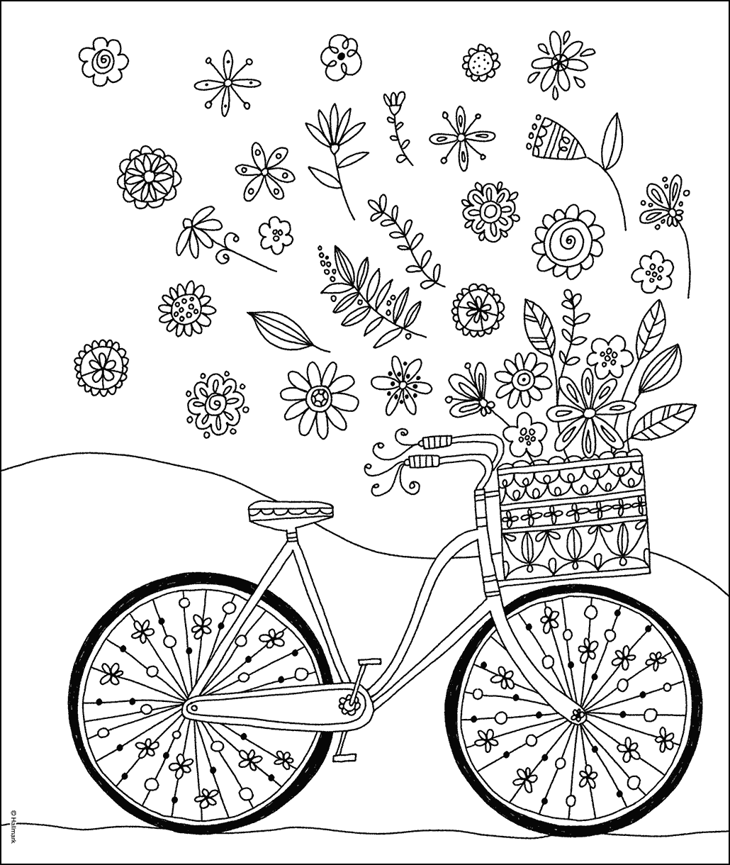 Whimisical creations bicycle free coloring page