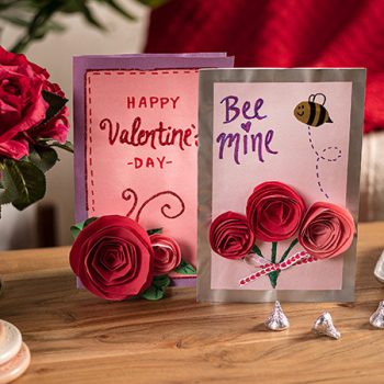 Paper Roses Valentine’s Day Card
