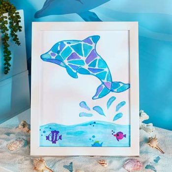 Watercolour Mosaic Dolphin
