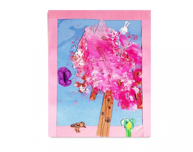 CHERRY BLOSSOM SPRING – Contrast, Texture, Mixed Media